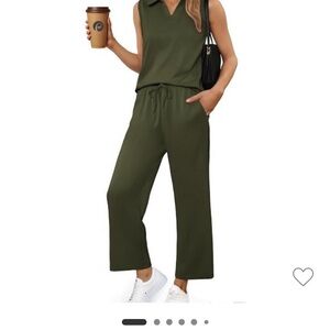 NWT Olive Green Sleeveless lounge set